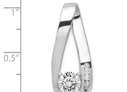 14k White Gold Peg-Set AA Diamond Semi-Mount Slide Fits up to Regular/ Fancy or Reversible Omega (Style XS632AA)