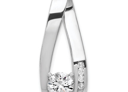 14k White Gold Peg-Set AA Diamond Semi-Mount Slide Fits up to Regular/ Fancy or Reversible Omega (Style XS632AA)