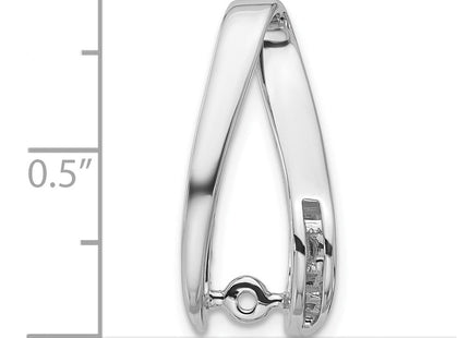 14k White Gold Peg-Set and Channel Diamond Slide Mounting Fits up to Regular/ Fancy or Reversible Omega (Style XS633)