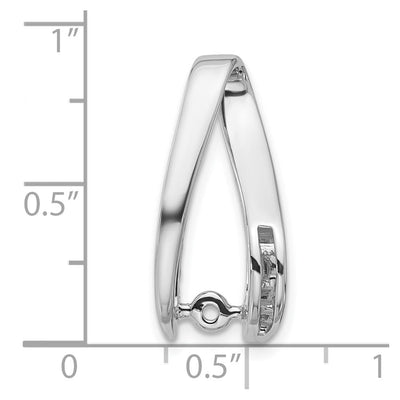 14K White Gold Peg-Set and Channel Diamond Slide Mounting Fits up to Regular/ Fancy or Reversible Omega, 25 x 11mm