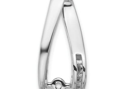 14k White Gold Peg-Set and Channel Diamond Slide Mounting Fits up to Regular/ Fancy or Reversible Omega (Style XS633)