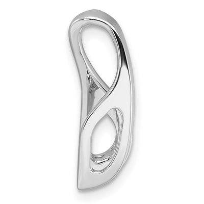 14K White Gold Peg-Set and Channel Diamond Slide Mounting Fits up to Regular/ Fancy or Reversible Omega, 20 x 8mm