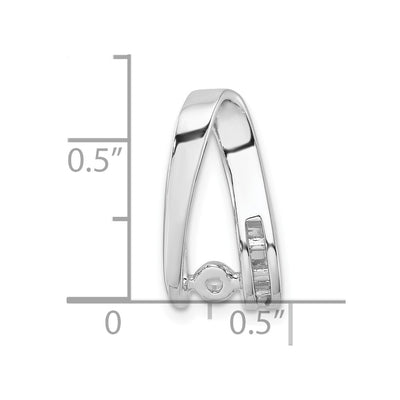 14K White Gold Peg-Set and Channel Diamond Slide Mounting Fits up to Regular/ Fancy or Reversible Omega, 20 x 8mm