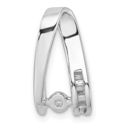 14K White Gold Peg-Set and Channel Diamond Slide Mounting Fits up to Regular/ Fancy or Reversible Omega, 20 x 8mm
