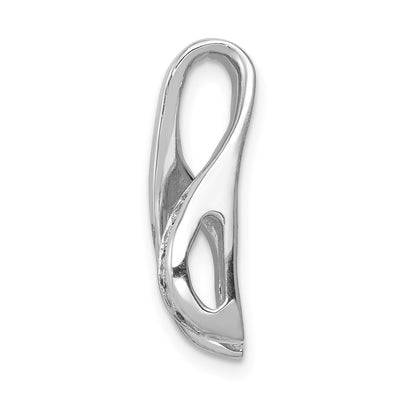 14K White Gold Peg-Set Aaa Diamond Semi-Mount Slide Fits up to Regular/ Fancy or Reversible Omega, 20 x 8mm