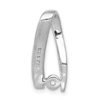 14K White Gold Peg-Set Aaa Diamond Semi-Mount Slide Fits up to Regular/ Fancy or Reversible Omega, 20 x 8mm