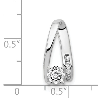 14K White Gold Peg-Set Aaa Diamond Semi-Mount Slide Fits up to Regular/ Fancy or Reversible Omega, 20 x 8mm