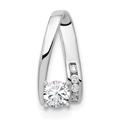 14K White Gold Peg-Set Aaa Diamond Semi-Mount Slide Fits up to Regular/ Fancy or Reversible Omega, 20 x 8mm