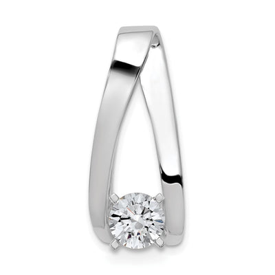 14K White Gold Peg-Set Diamond Slide Mounting Fits up to Regular/ Fancy or Reversible Omega, 32 x 12mm