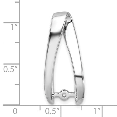 14K White Gold Peg-Set Diamond Slide Mounting Fits up to Regular/ Fancy or Reversible Omega, 32 x 12mm