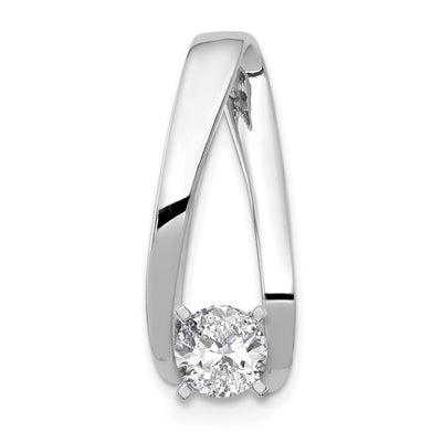 14K White Gold Peg-Set Diamond Slide Mounting Fits up to Regular/ Fancy or Reversible Omega, 28 x 10mm