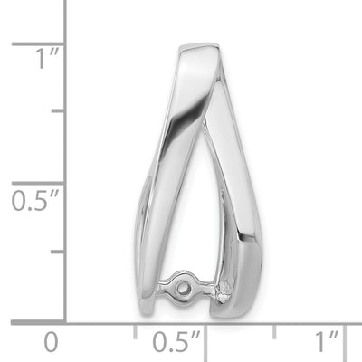 14K White Gold Peg-Set Diamond Slide Mounting Fits up to Regular/ Fancy or Reversible Omega, 28 x 10mm