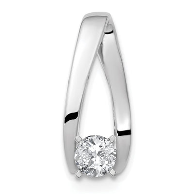 14K White Gold Peg-Set Diamond Slide Mounting Fits up to Regular/ Fancy or Reversible Omega, 25 x 9mm
