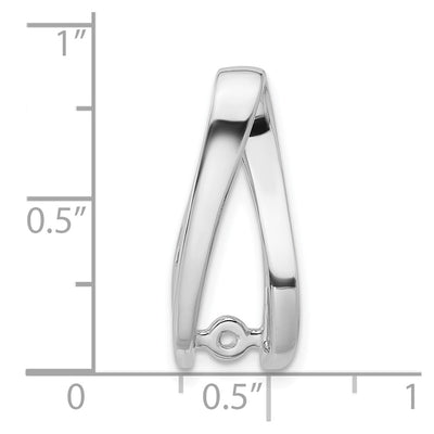 14K White Gold Peg-Set Diamond Slide Mounting Fits up to Regular/ Fancy or Reversible Omega, 25 x 9mm