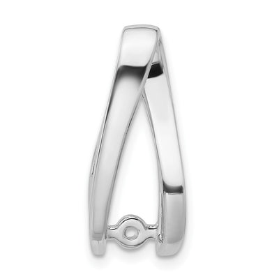 14K White Gold Peg-Set Diamond Slide Mounting Fits up to Regular/ Fancy or Reversible Omega, 25 x 9mm