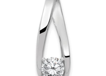 14k White Gold Peg-Set Diamond Slide Mounting Fits up to Regular/ Fancy or Reversible Omega (Style XS638)