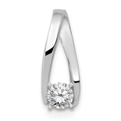14K White Gold Peg-Set Diamond Slide Mounting Fits up to Regular/ Fancy or Reversible Omega, 21 x 7mm