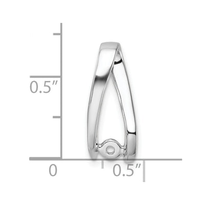 14K White Gold Peg-Set Diamond Slide Mounting Fits up to Regular/ Fancy or Reversible Omega, 21 x 7mm