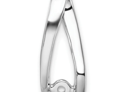 14k White Gold Peg-Set Diamond Slide Mounting Fits up to Regular/ Fancy or Reversible Omega (Style XS638)