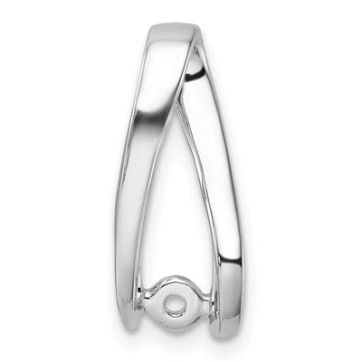 14K White Gold Peg-Set Diamond Slide Mounting Fits up to Regular/ Fancy or Reversible Omega, 21 x 7mm