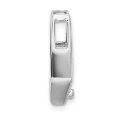 14K White Gold Holds Stone Slide Mounting Fits up to Regular/ Fancy or Reversible Omega, 19 x 11mm