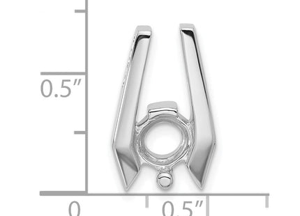 14k White Gold Holds Stone Slide Mounting Fits up to Regular/ Fancy or Reversible Omega (Style XS653)