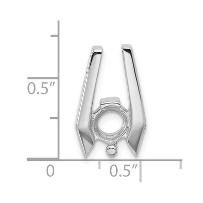 14K White Gold Holds Stone Slide Mounting Fits up to Regular/ Fancy or Reversible Omega, 19 x 11mm