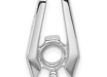 14k White Gold Holds Stone Slide Mounting Fits up to Regular/ Fancy or Reversible Omega (Style XS653)