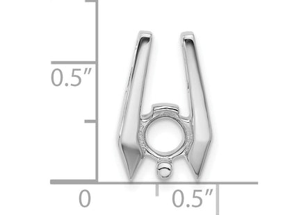 14k White Gold Holds Stone Slide Mounting Fits up to Regular/ Fancy or Reversible Omega (Style XS654)