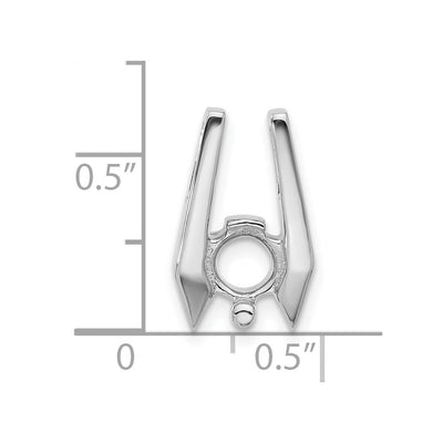 14K White Gold Holds Stone Slide Mounting Fits up to Regular/ Fancy or Reversible Omega, 16 x 10mm