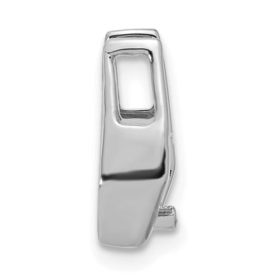 14K White Gold Holds Stone Slide Mounting Fits up to Fancy or Reversible Omega Only, 15 x 9mm