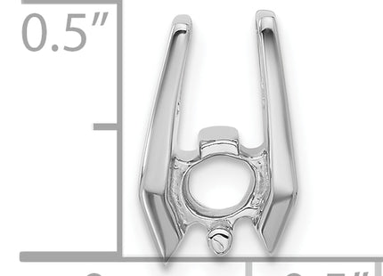 14k White Gold Holds Stone Slide Mounting Fits up to Fancy or Reversible Omega Only, 15 x 9mm