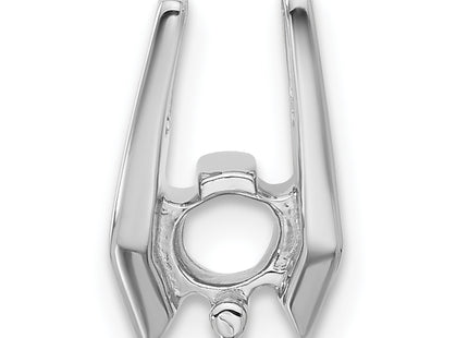 14k White Gold Holds Stone Slide Mounting Fits up to Fancy or Reversible Omega Only, 15 x 9mm