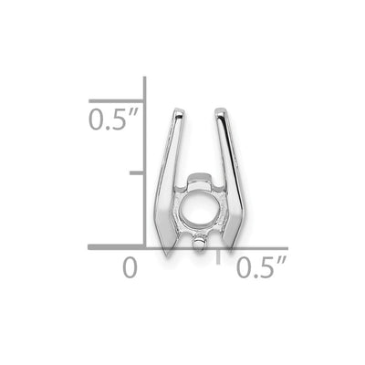 14K White Gold Holds Stone Slide Mounting Fits up to Fancy or Reversible Omega Only, 13 x 8mm