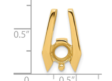 14k Holds Stone Slide Mounting Fits up to Regular/ Fancy or Reversible Omega (Style XS657)