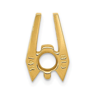 14K White Gold Holds Stone Slide Mounting Fits up to Fancy or Reversible Omega Only, 15 x 9mm