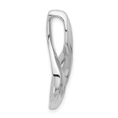 14K White Gold Peg-Set Diamond Slide Mounting Fits up to Regular/ Fancy or Reversible Omega, 31 x 16mm
