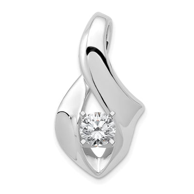 14K White Gold Peg-Set Diamond Slide Mounting Fits up to Regular/ Fancy or Reversible Omega, 31 x 16mm
