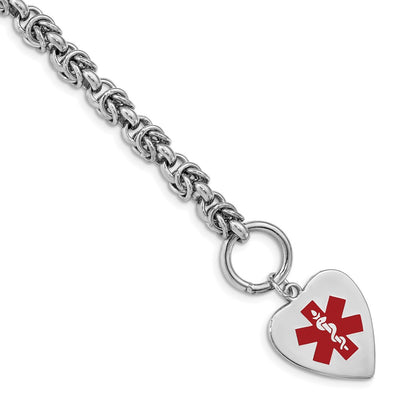Sterling silver heart ID bracelet