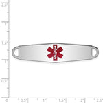 Sterling Silver Rhodium-plated Medical ID Plate, 57 x 13mm view