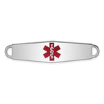 Sterling Silver Rhodium-plated Medical ID Plate, 57 x 13mm view