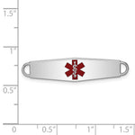 Sterling Silver Rhodium-plated Medical ID Plate, 33 x 8mm view