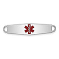 Sterling Silver Rhodium-plated Medical ID Plate, 33 x 8mm