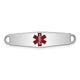 Sterling Silver Rhodium-plated Medical ID Plate, 33 x 8mm
