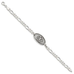 Sterling Silver Antiqued / Polished Medical Bracelet view 3
