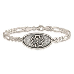 Sterling Silver Antiqued / Polished Medical Bracelet view 2