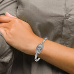 Sterling Silver Antiqued / Polished Medical Bracelet view 4