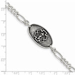 Sterling Silver Antiqued / Polished Medical Bracelet view 5