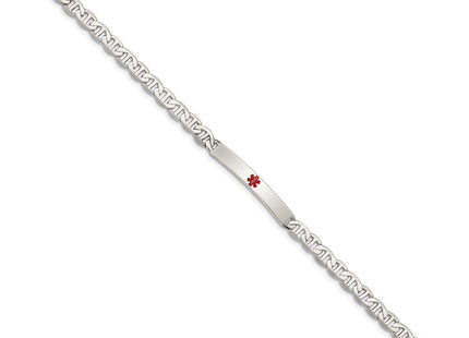 Sterling silver anchor link anchor ID bracelet, alternate view