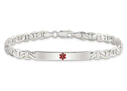 Sterling silver anchor link anchor ID bracelet, another view